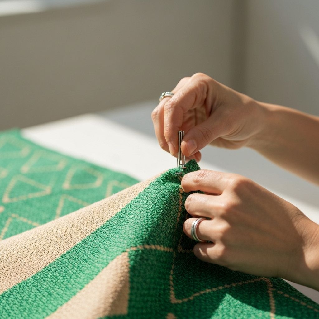 Artisan sewing sustainable fabric